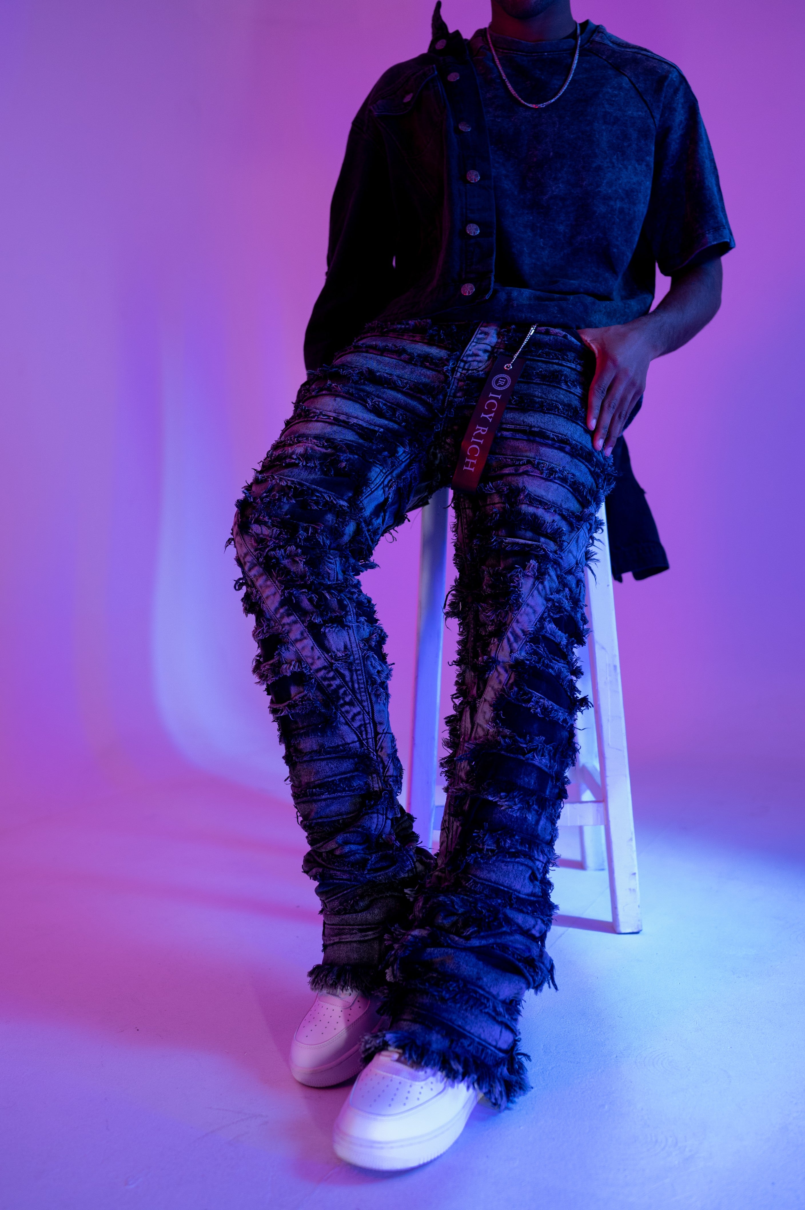 Stellar Pink Stacked Jeans ICY RICH Official Stellar pink stacked jeans icy rich official